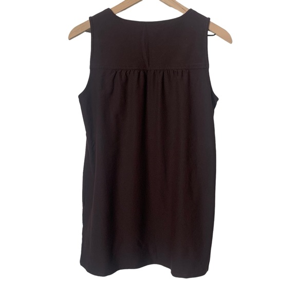 Eileen Fisher Chocolate Brown Rayon Blend Sleeveless Top Tank V scoop neck - Picture 1 of 9